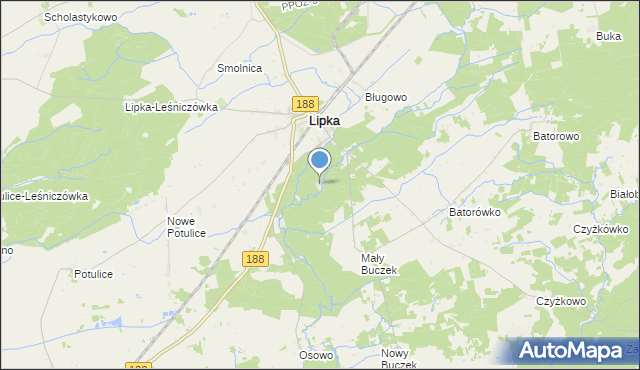 mapa Nadleśnictwo Lipka, Nadleśnictwo Lipka na mapie Targeo